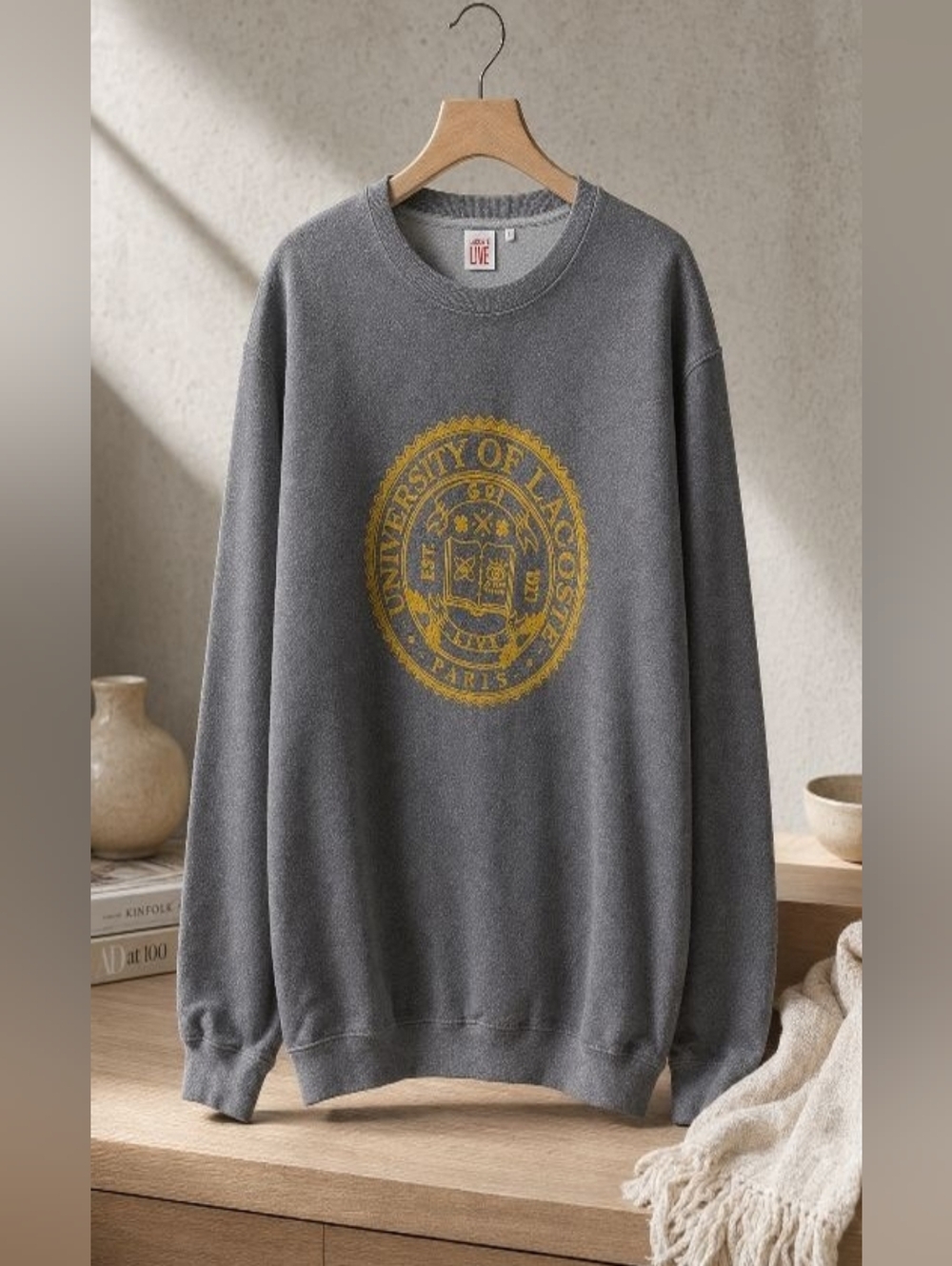 New Lacoste- Cotton Longline sweatshirt. Fits Like Med-large.